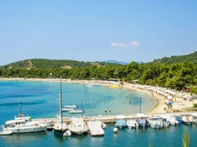 Koukounaries Marina in Troullos, Greece