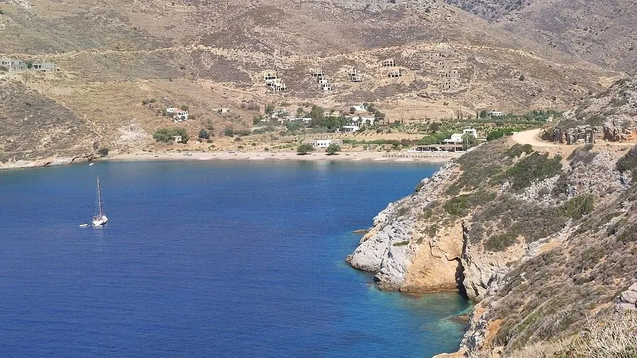 Spathi Bay in Spathi, Greece