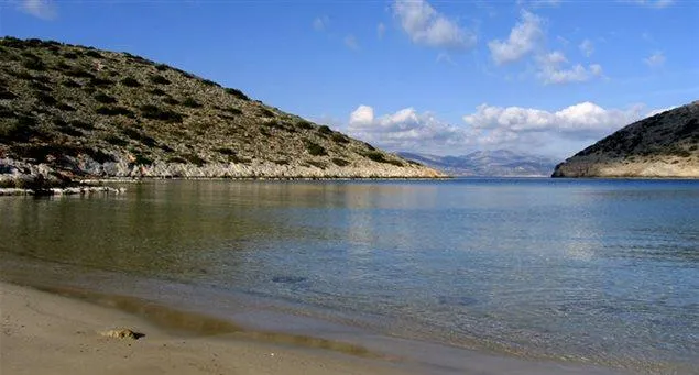 Vorini Spilia Bay in Agios Georgios, Greece