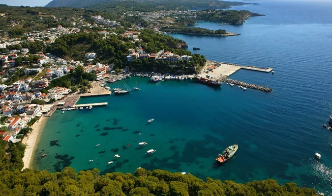 Vasilikos Bay in Steni Vala, Greece