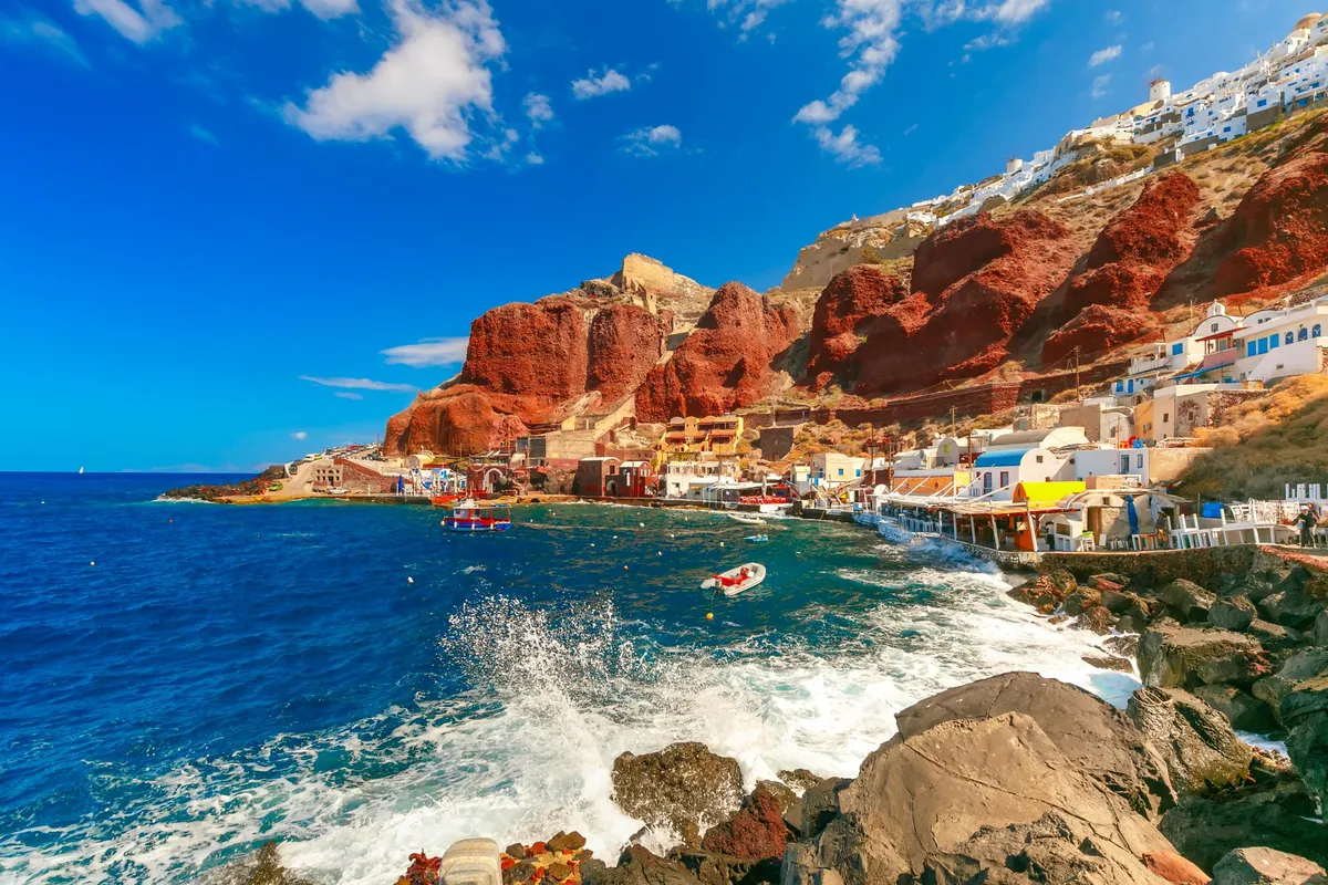 Amoudi Bay in Ia Municipal Unit, Greece