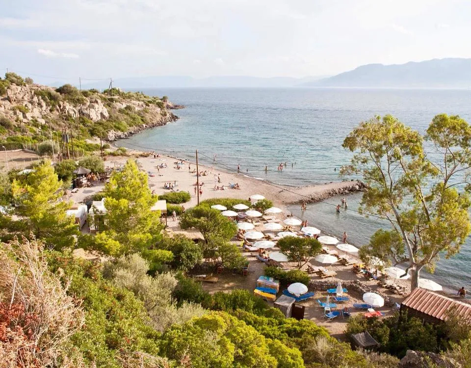Sarpa Bay in Perdika, Greece