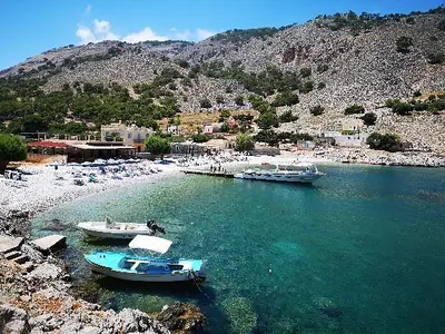 Marathountas Bay in Symi, Greece