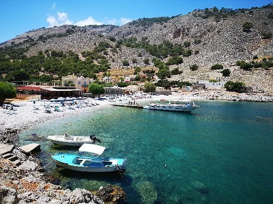Marathountas Bay in Symi, Greece