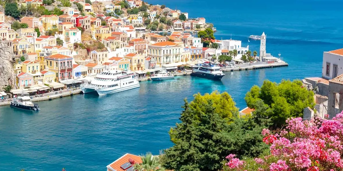 Εμπορειού, bay in Symi, Greece