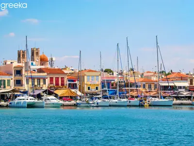 Port Skafon Anapsychis, marina in Aegina, Greece — photo 3