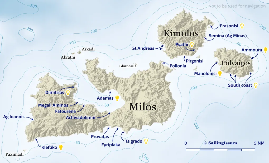 Anchorage in Plaka, Greece