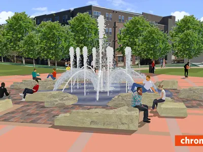 public modern fountain - Photo 2
