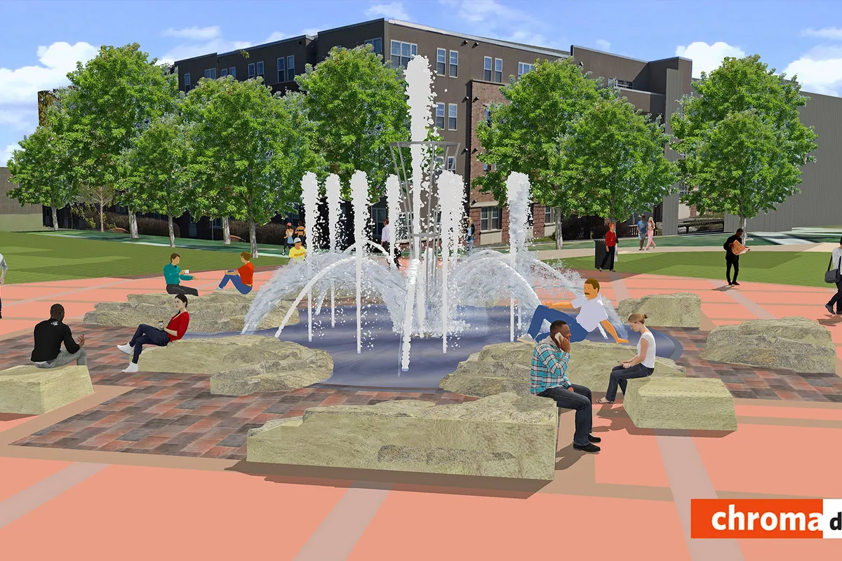 public modern fountain - Photo 2