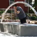 public modern fountain